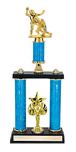 DPSSR SERIES Double Post with Stack & Riser Football Trophy