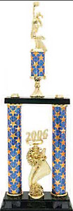 2DPS Cheerleader Trophies with double posts and stacked column design