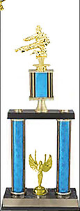 Double Post Stacked Martial Karate Trophies