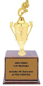 Football Cup Trophy on Cherry Finish