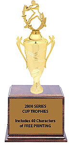 Quarterback Gonna Pass Football Cup Trophy on Cherry Finish