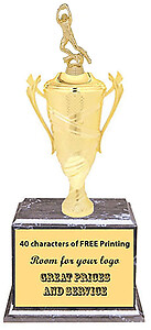 Making the Catch Football Cup Trophy on Black Marble Finish
