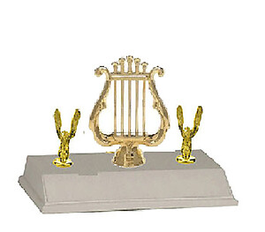 Music Lyre Trophy with Two Side Trims