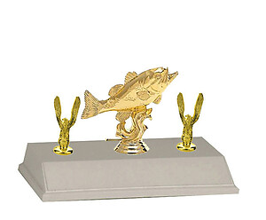 Swimming Bass Fishing Trophy Double Trim