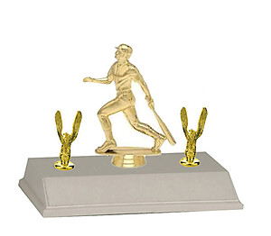 Well Hit Baseball Trophy with Side Trims