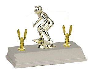 Female Wrestling Trophy with Double Side Trim