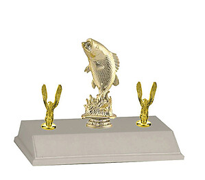 Jumping Bass Fishing Trophy with Double Trim