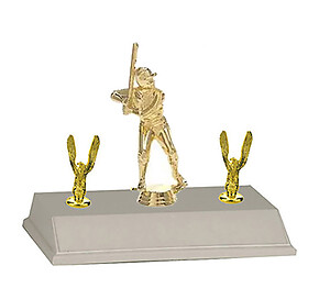 Ready to Hit Baseball Trophy with Double Side Trim