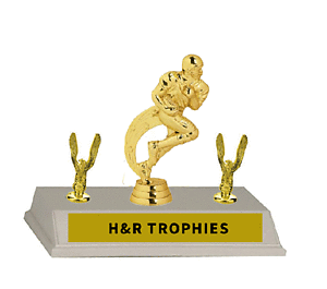 Running Back Breaking Loose Youth Football Trophies with Double Side Trim