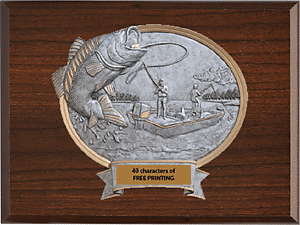 Three Size Options of Cherry Finish Fishing Plaque