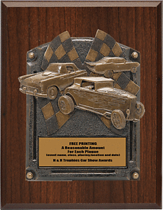 Car Show on a Cherry Finish Plaque 54757-810-CFV