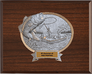 Three Size Options of Cherry Finish Fishing Plaque