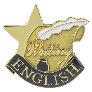English Writing Lapel Pin
