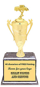 BM2800 Street Rod Cup Trophies with 8 Size Options, Add Cup & Base Height to the Topper Height to Get Overall Height of Trophy