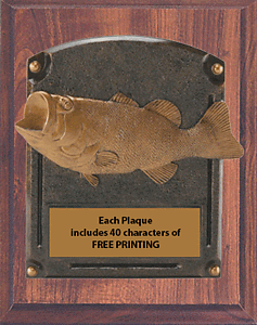 Legend of Fame Fishing Plaque in Cherry Finish