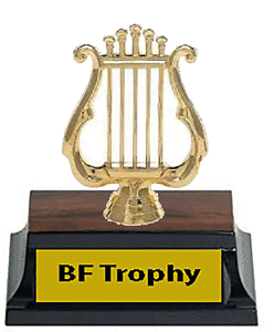 Small Inexpensive Music Lyre Trophy