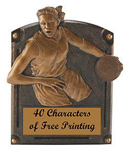 54707 Legend of Fame Girls Resin Basketball Plaque