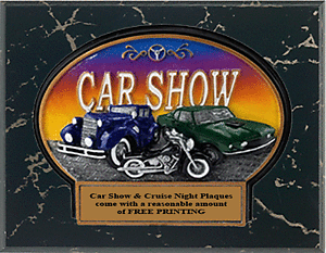 WBTX791-BM810 Car Show Plaque mounted on an 8 X 10 Black Marble Finish Plaque