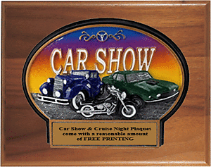 WBTX791-GW810 Car Show Plaque mounted on a 8 X 10 Genuine Walnut Plaque