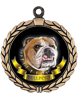Bulldog Mascot School Medal