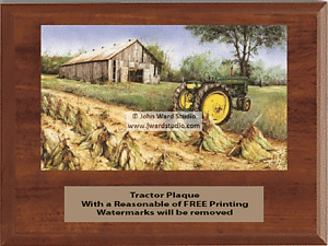 Cherry Finish Tractor Plaques with the beautiful images of artist John Ward