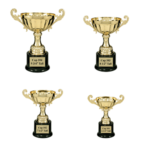 Gold Cup Trophies Set of 4
