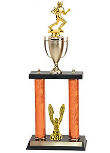 DPC SERIES Double Post with Cup Football Trophy