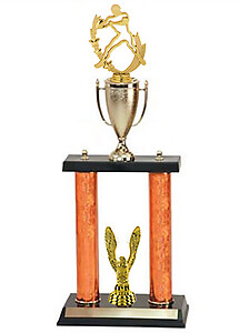 DPC SERIES Double Post with Cup Quarterback Gonna Pass Football Trophy