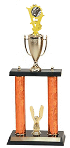DPC Double Post Squirrel Hunt Trophy 24 up tp 38 inches tall with cup.