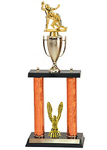 DPC SERIES Double Post with Cup Making the Tackle Football Trophy