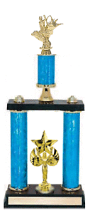 2PSRR-743GBR Bull Riding Trophy with two posts