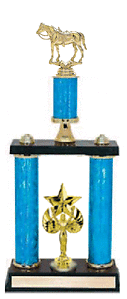 2PSRR-702G WESTERN Horse Show Trophy with two posts