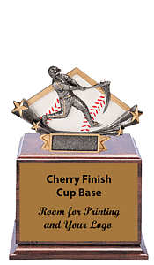 Diamond Baseball Plaque Mounted a Cup Base