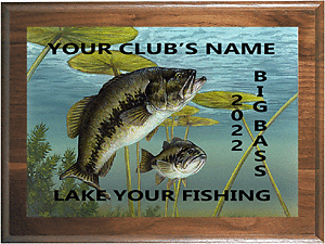 Genuine Walnut Bass Fishing Plaques