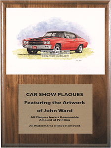 Chevelle Car Plaques with the classy images of artist John Ward