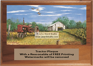 Genuine Walnut Tractor Plaques with the beautiful images of artist John Ward