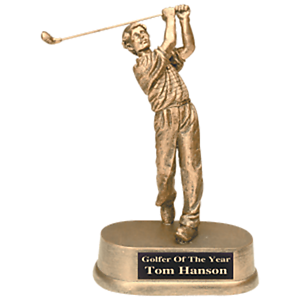Men's Resin Golf Trophy 9 inches tall