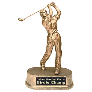 9 inches tall Resin Lady Golfer
