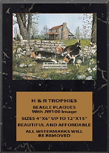 Beagle Field Trial Plaques featuring the artwork of Kentucky artist John Ward