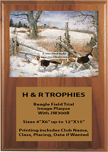 Beagle Field Trial Plaques With the Artwork of John Ward