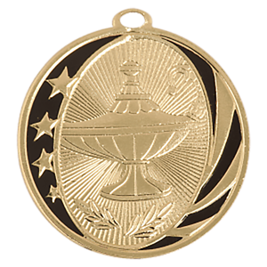Hang some shine on your students with the MS706 Lamp of Knowledge Medal