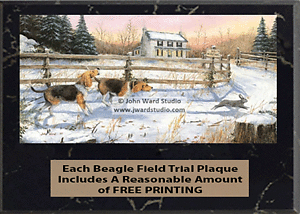 Beagle Field Trial Plaques With the Artwork of John Ward