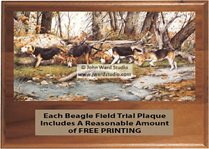 Beagle Field Trial Plaques With the Artwork of John Ward