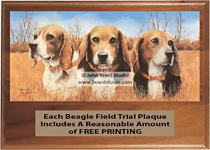 Beagle Field Trial Plaques With the Artwork of John Ward