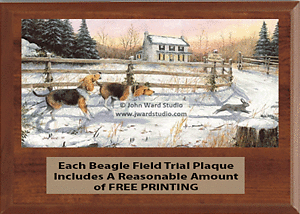 Beagle Field Trial Plaques With the Artwork of John Ward