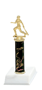 Well-Hit Baseball Trophy with Single Column