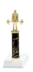 Weightlifter Trophy, 8-18 inches tall.
