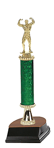 Male Bodybuilder Trophy with Column Riser