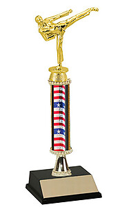 R1R-9411 Female Karate Trophies from 10 to 18 inches Tall