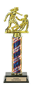 Female Soccer Action Trophies, R1 Style 8-18 inches tall